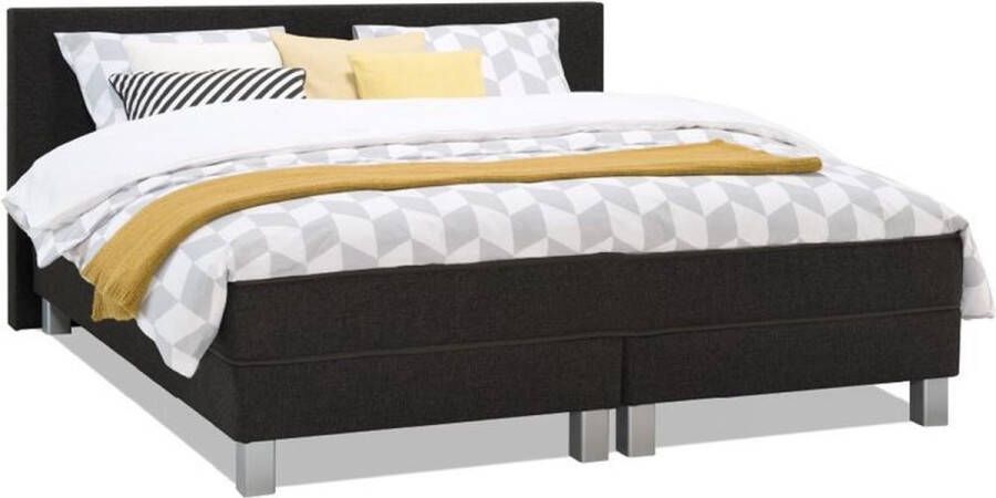 Beter Bed Beddenreus Basic Box Kerry Deluxe vlak met gestoffeerd matras 120 x 200 cm zwart