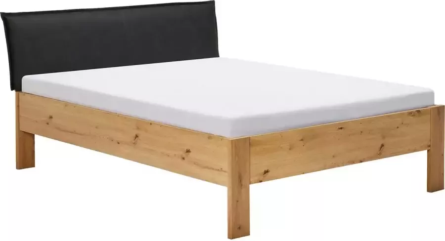 Beter Bed Beddenreus bed Space met lederlook hoofdbord 120 x 200 cm eiken + zwart