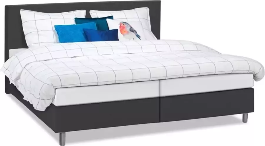 Beter Bed Beddenreus Colorado Complete Boxspring met Polyether Matras 120x200 cm Donkergrijs