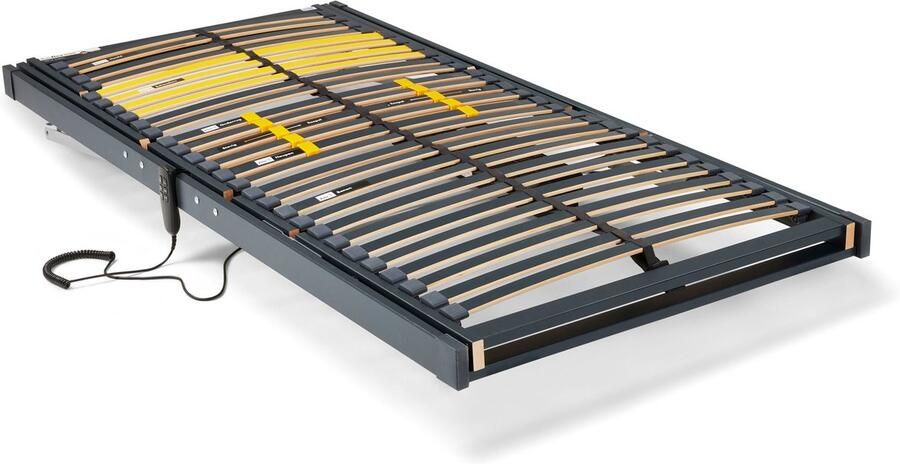 Beter Bed Bossflex 400 Lattenbodem 120 x 210 cm Elektrisch Verstelbaar Bedbodem Bedraad Max. 120kg Antraciet Geel