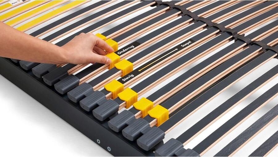 Beter Bed Bossflex 600 Lattenbodem 120 x 210 cm Bedbodem Vlak Max. 120kg Antraciet Geel