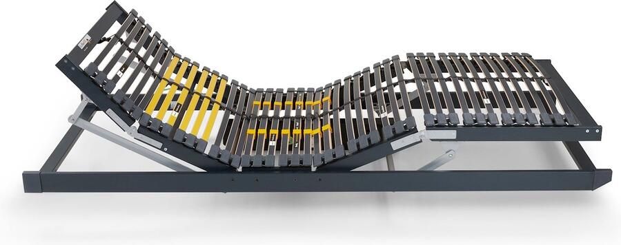 Beter Bed Bossflex 600 Lattenbodem 70 x 220 cm Elektrisch Verstelbaar Bedbodem Draadloos Max. 120kg Antraciet Geel