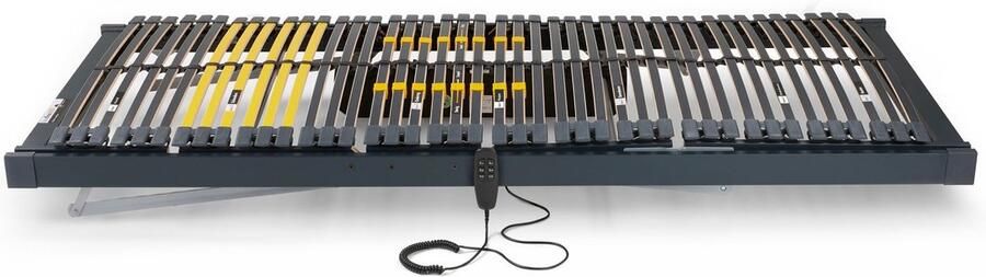 Beter Bed Bossflex 600 Lattenbodem 80 x 190 cm Elektrisch Verstelbaar Bedbodem Bedraad Max. 120kg Antraciet Geel - Foto 1