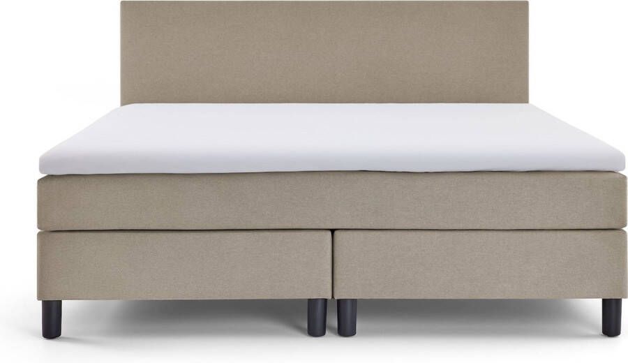 Beter Bed Box Owen Plus vlak met gestoffeerd matras 180 x 200 cm grey beige