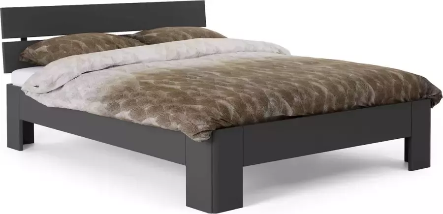 BBright B Bright Fresh 450 Bed met Hoofdbord 160 x 220 cm Bedframe Antraciet Bedombouw Instaphoogte: 45cm Tweepersoonsbedden
