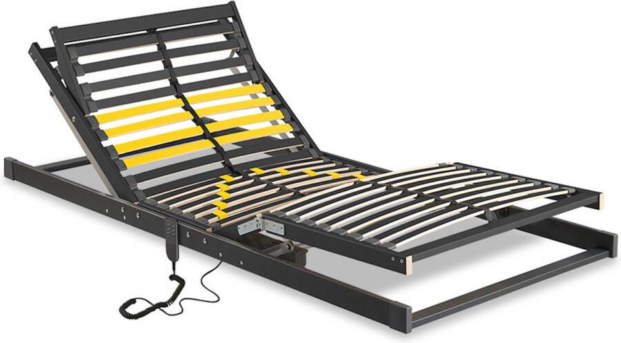 Beter Bed Select Beter Bed Bossflex 400 Lattenbodem 70 x 200 cm Elektrisch Verstelbaar Bedbodem Bedraad Max. 120kg Antraciet Geel