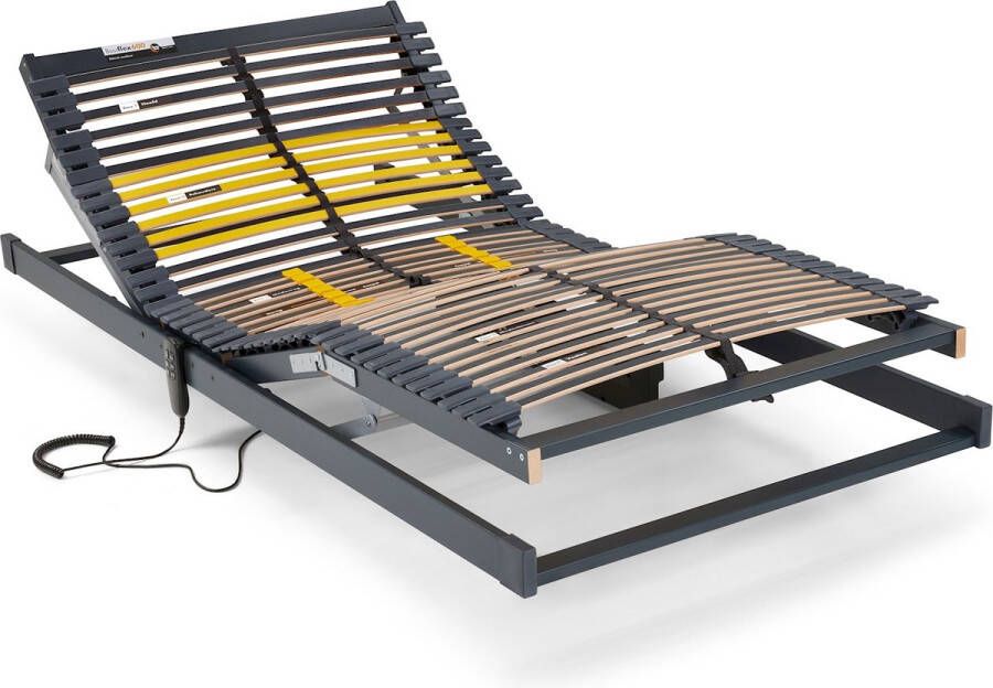 Beter Bed Bossflex 600 Lattenbodem 120 x 190 cm Elektrisch Verstelbaar Bedbodem Bedraad Max. 120kg Antraciet Geel