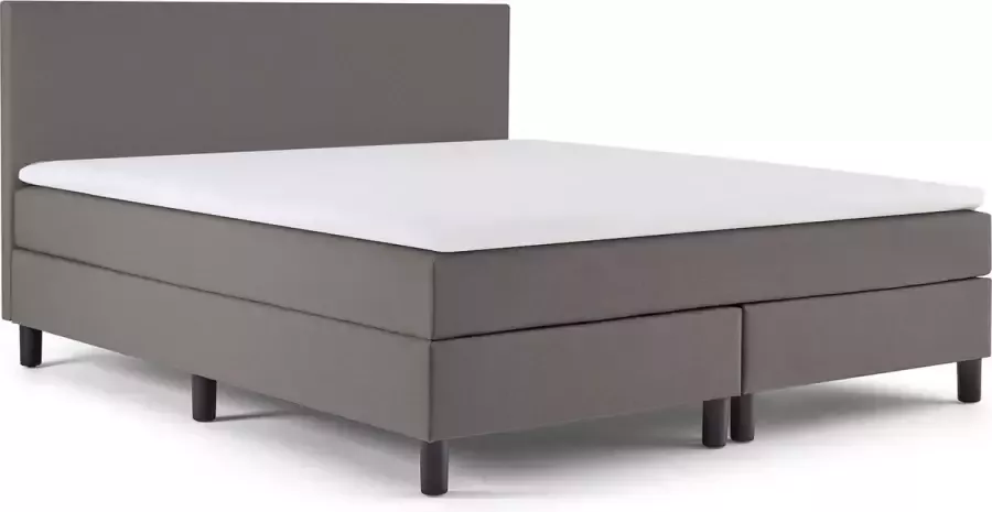 Maxi Owen Plus Boxspring 140x200 cm Gestoffeerde Boxspring met Matras Bed Graphite Tweepersoonsbed