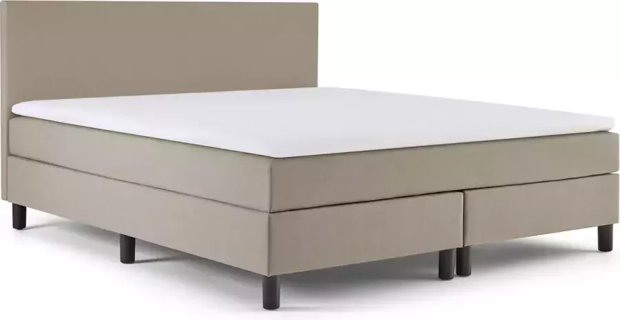 Beter Bed Select Beter Bed Box Owen Plus vlak met gestoffeerd matras 160 x 200 cm grey beige