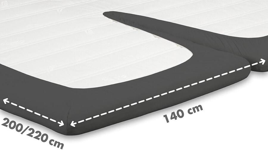 Beter Bed Select Jersey Hoeslaken Splittopper 140 x 200 210 220 cm 100% Katoen Matrasbeschermer Matrashoes Antraciet