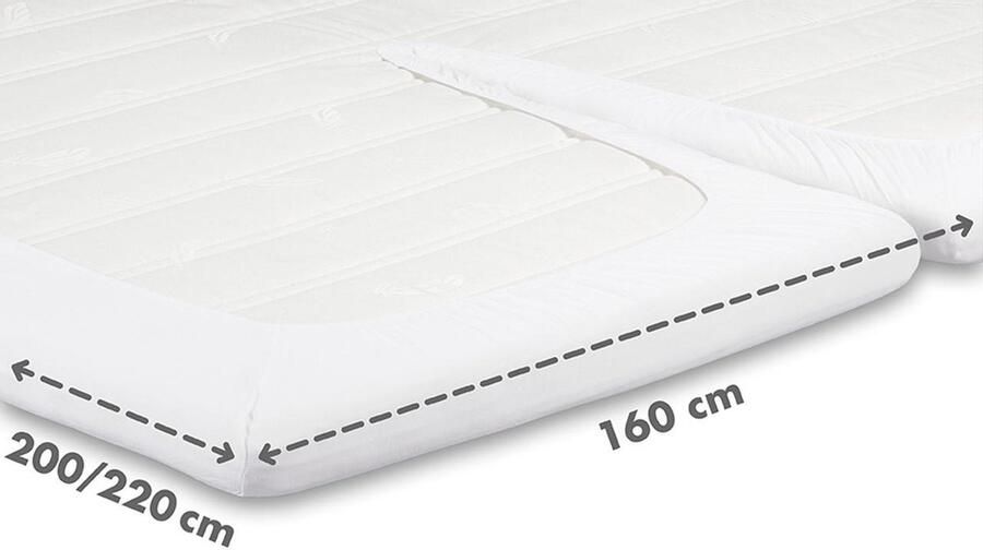 Beter Bed Select Jersey Hoeslaken Splittopper 160 x 200 210 220 cm 100% Katoen Matrasbeschermer Matrashoes Wit - Foto 2