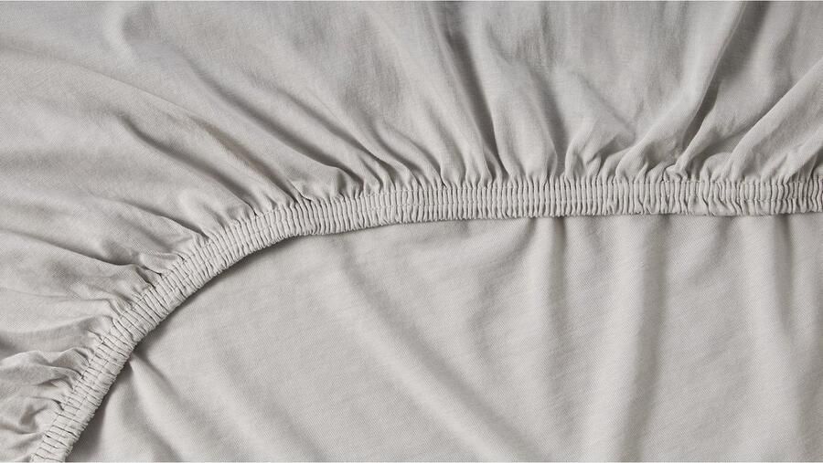 Beter Bed Select Hoeslaken Jersey voor topper 1+1 gratis 120 x 200 210 220 cm Lichtgrijs