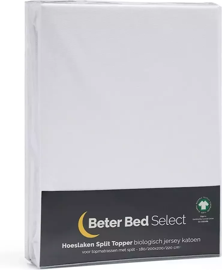 Beter Bed Select Hoeslaken Biologisch Jersey splittopper 140 160 x 200 210 220 cm wit