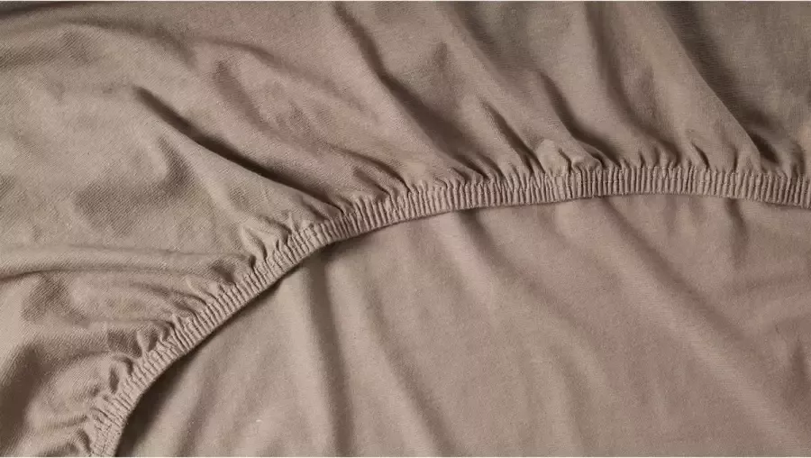 Beter Bed Select Hoeslaken Biologisch jersey topper 80 90 100 x 200 210 220 cm taupe