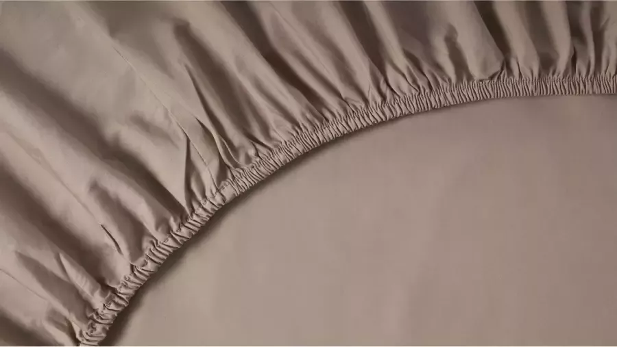 Beter Bed Select Hoeslaken Biologisch perkal matras 160 x 200 210 cm taupe