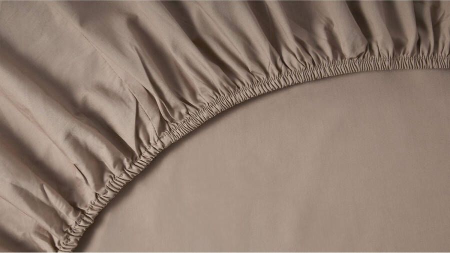 Beter Bed Select Hoeslaken Biologisch Perkal Matras 180 x 200 210 cm Tot 35 cm Taupe