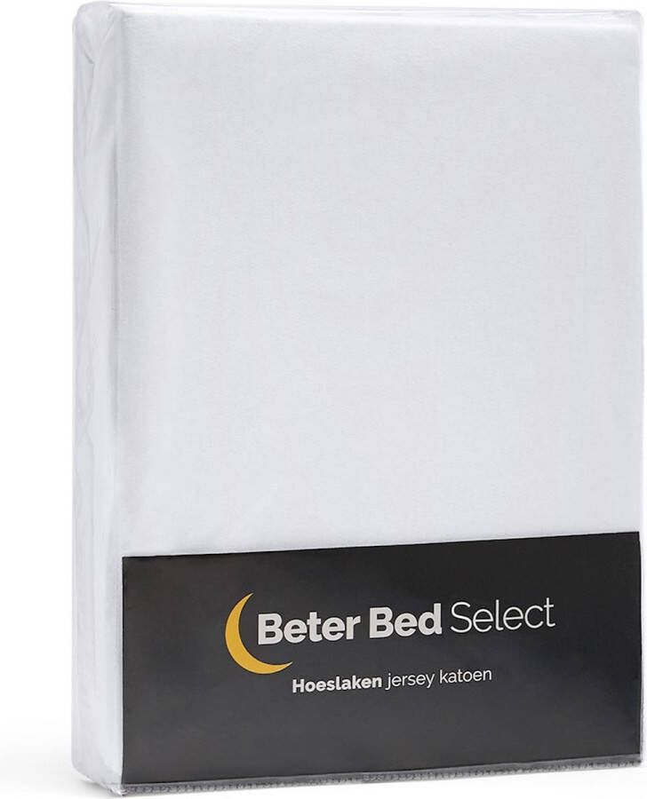 Beter Bed Select Jersey Hoeslaken 180 x 200 210 220 cm 100% Katoen Matrasbeschermer Matrashoes Wit