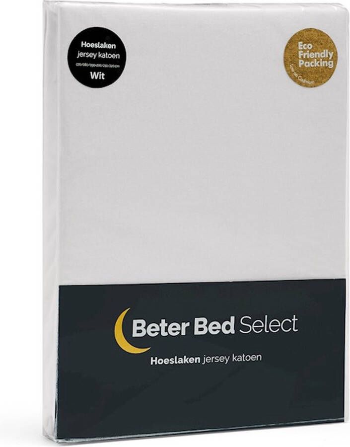 Beter Bed Select Hoeslaken Jersey 100% katoen 70 80 90x200 210 220 cm Wit