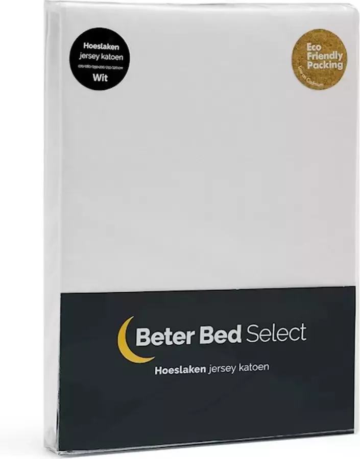 Beter Bed Select Jersey Hoeslaken 120 x 200 210 220 cm 100% Katoen Matrasbeschermer Matrashoes Wit