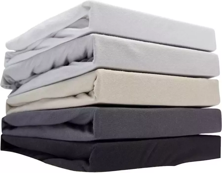 Beter Bed Select Jersey Hoeslaken voor Matras 100% Katoen 160 x 200 210 220 cm Lichtgrijs - Foto 2