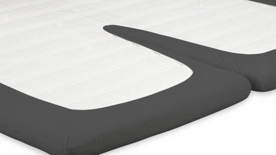 Beter Bed Select Jersey Hoeslaken voor Splittopper 100% Katoen 140 x 200 210 220 cm Donkergrijs