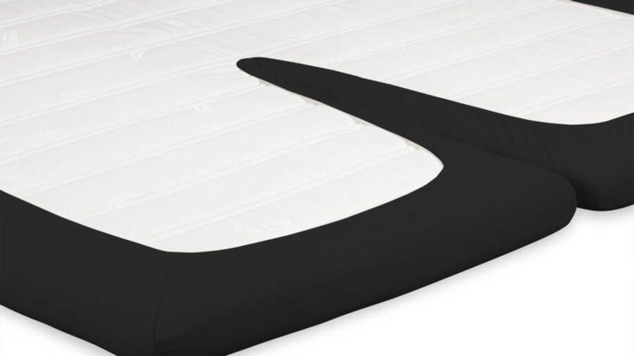 Beter Bed Select Jersey Hoeslaken voor Splittopper 100% Katoen 140 x 200 210 220 cm Zwart
