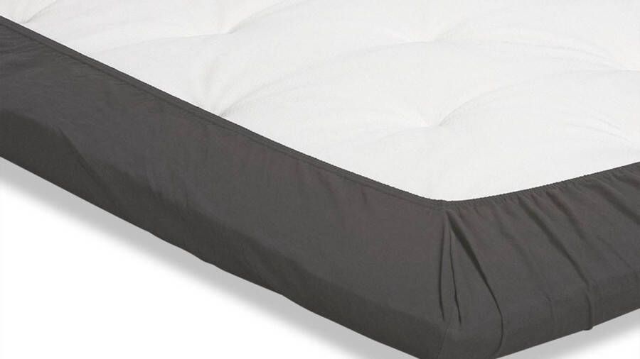 Beter Bed Select Hoeslaken Jersey voor topper 1+1 gratis 70 80 90 x 200 210 220 cm Antraciet