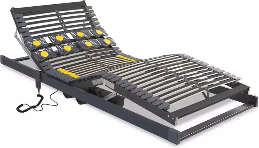 Beter Bed Bossflex 600 Deluxe Lattenbodem 120 x 200 cm Elektrisch Verstelbaar Bedbodem Bedraad Max. 120kg Antraciet Geel