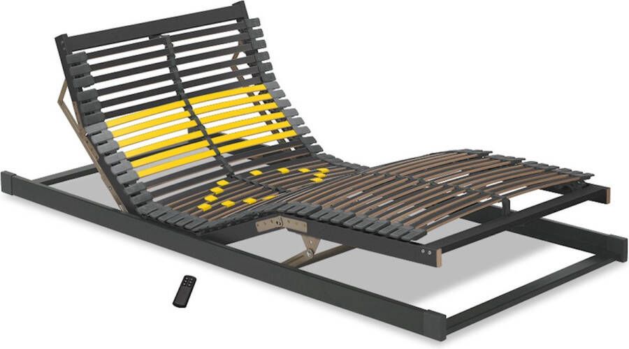 Beter Bed Bossflex 600 Lattenbodem 120 x 210 cm Elektrisch Verstelbaar Bedbodem Draadloos Max. 120kg Antraciet Geel