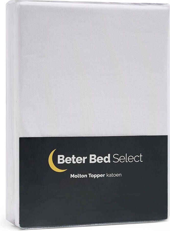 Beter Bed Select Topper Molton Hoeslaken Matrasbeschermer Matrashoes 100 x 200 cm Tot 10 cm Wit