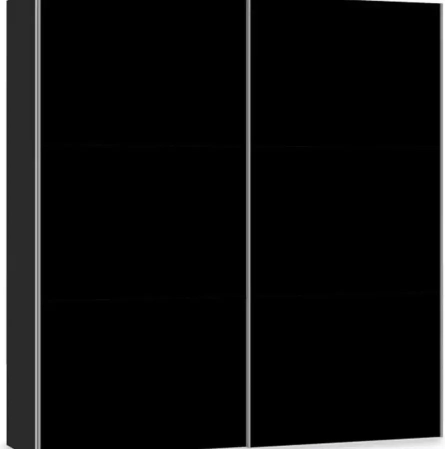 Beter Bed Select Schuifdeurkast Kixx 203 x 215 x 65 cm zwart zwartglas