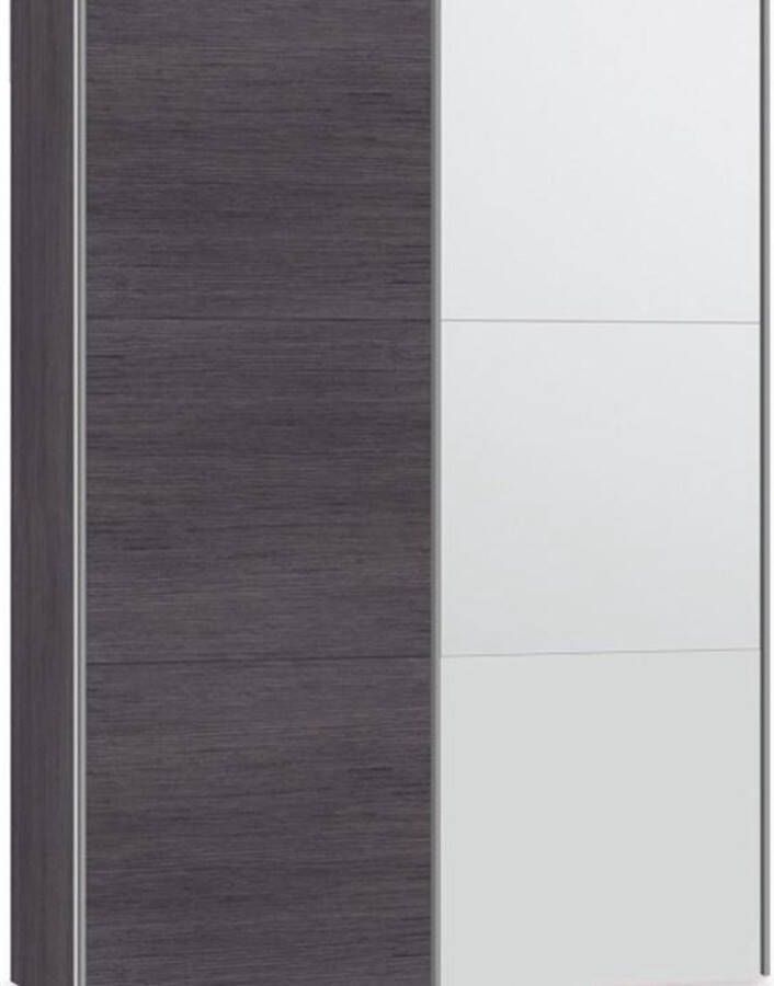 Beter Bed Select Schuifdeurkast Kixx inclusief spiegel 153 x 215 x 65 cm donkergrijs