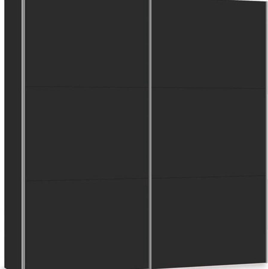 Beter Bed Select Schuifdeurkast Kixx volledig met houten deuren 203 x 215 x 65 cm zwart