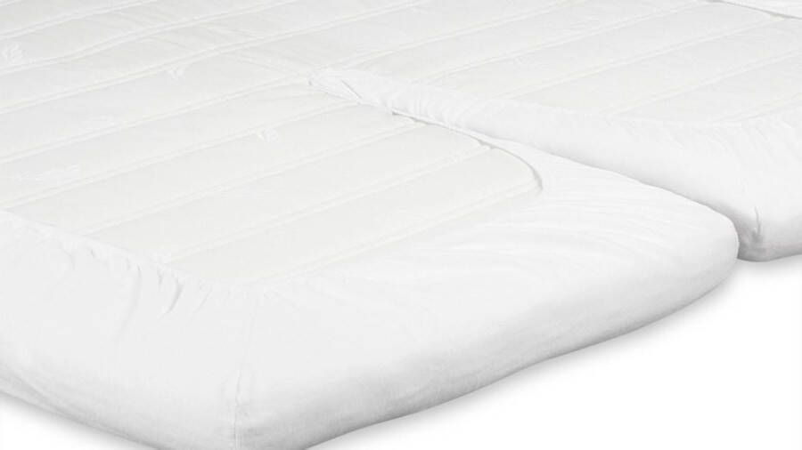 Beter Bed Select Splittopper Molton Hoeslaken Matrasbeschermer Matrashoes 200 x 210 220 cm Tot 10 cm Wit