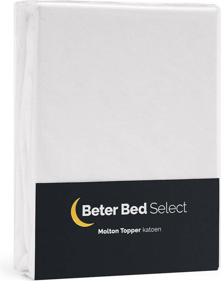 Beter Bed Select Topper Molton Hoeslaken Matrasbeschermer Matrashoes 140 x 210 220 cm Tot 10 cm Wit