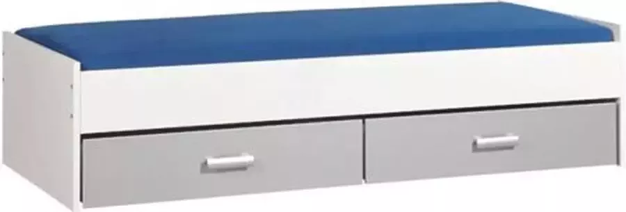 Beuk Bed met opbergruimte 90x200 Wit Inclusief aluminium lades 2 stuks 83cm diep