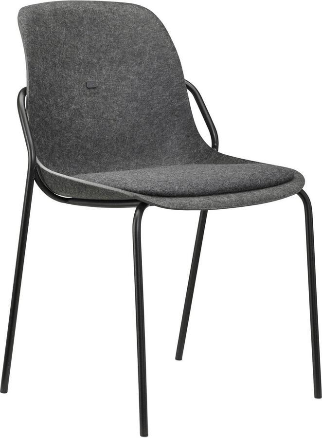 Beuk Felt Fine PET Stoel Antraciet Zwart Frame 100% recycle plastic en staal Zitting Zwart (Fair Furniture Group – Nederlands Familiebedrijf)