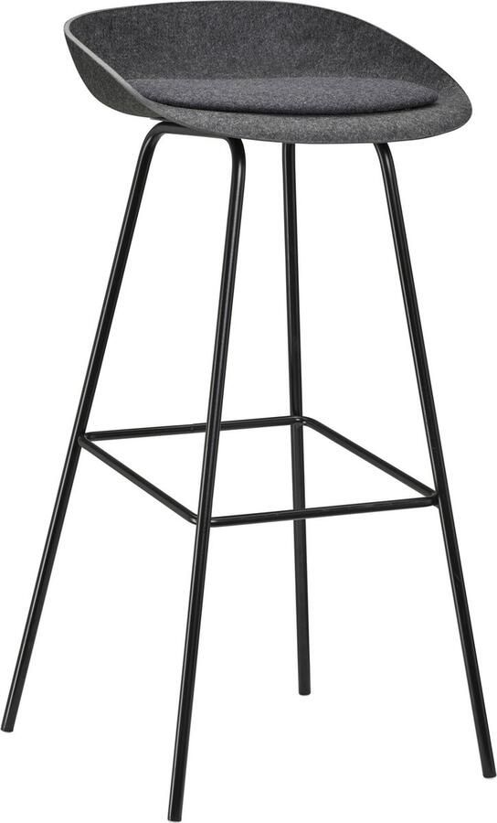 Beuk Felt High PET Stoel Antraciet Zwart Frame 100% recycle plastic en staal Zitting Zwart (Fair Furniture Group – Nederlands Familiebedrijf)