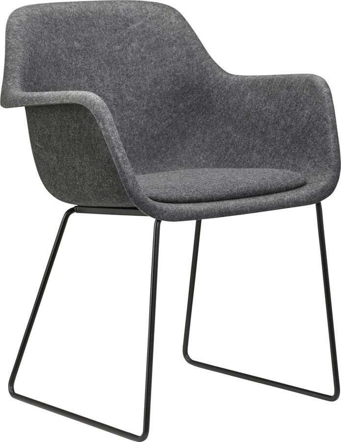 Beuk Felt PET Stoel Antraciet Zwart Frame 100% recycle plastic en staal Zitting Zwart (Fair Furniture Group – Nederlands Familiebedrijf)