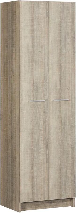 Beuk Kledingkast 2 Deurs 180 x 54 x 42cm Donker Grijs Hout Bavel