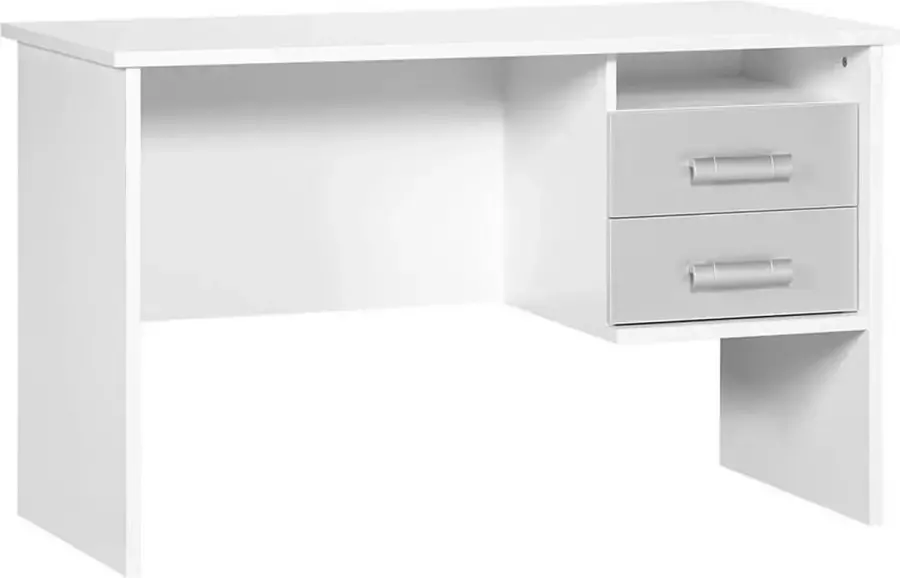 Beuk Bureau Incl Aluminium Fronten Wit Effen