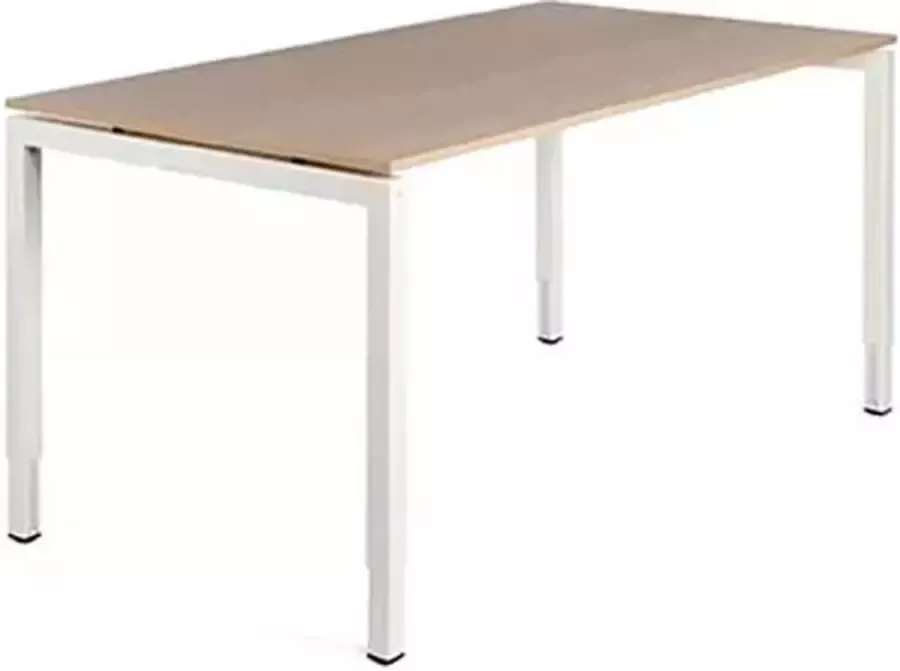 Beuk Fyra Vaste Hoogte Bureau 74 cm- 140x80 Eiken Vicenza Wit frame