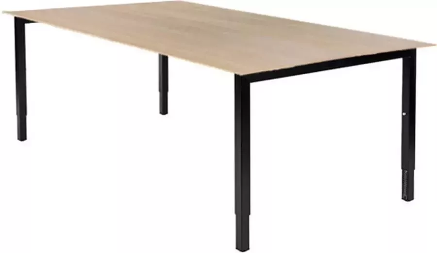 Beuk Fyra Vaste Hoogte Bureau 74 cm- 140x80 Eiken Vicenza Zwart frame