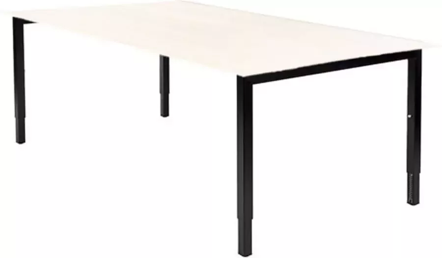 Beuk Fyra Vaste Hoogte Bureau 74 cm- 140x80 Wit Zwart frame