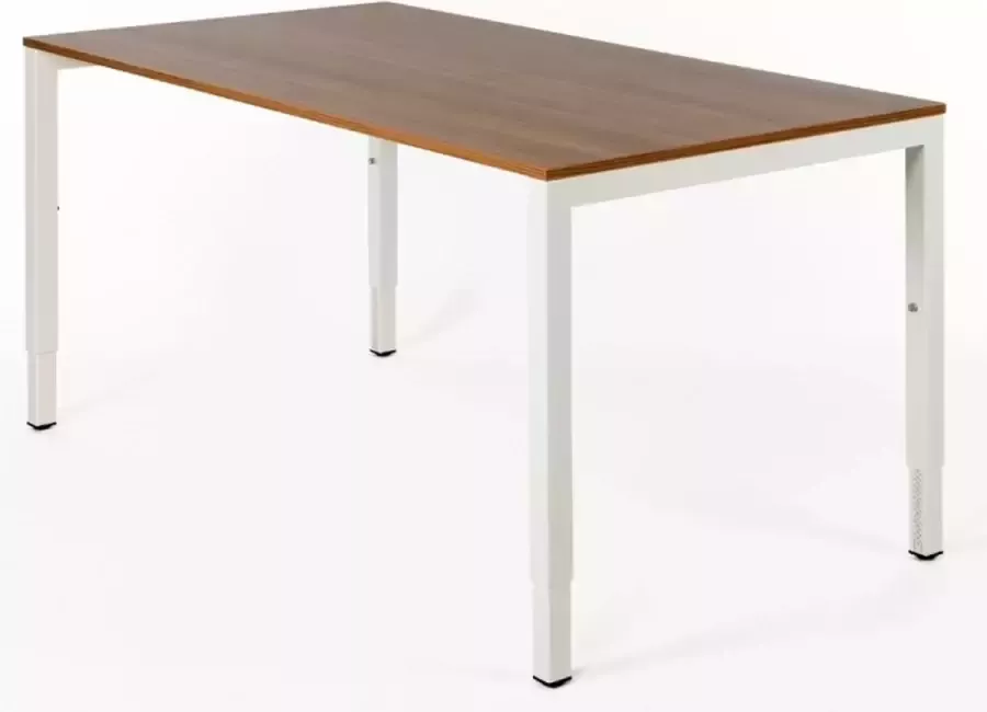 Beuk Fyra Vaste Hoogte Bureau 74 cm- 180x80 Noten Wit frame