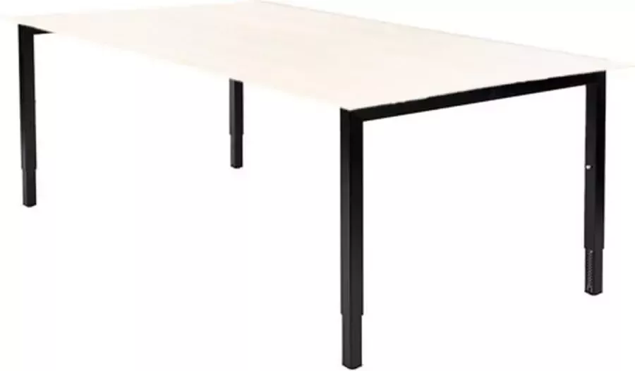 Beuk Fyra Zit bureau Slinger 65-89 cm 180x80 Wit Zwart frame