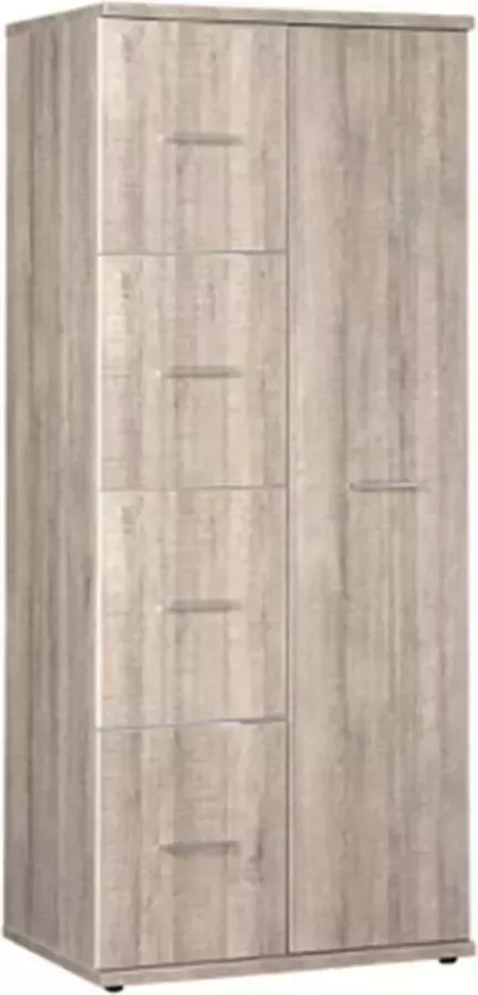Beuk Kledingkast 1 Deur + 4 deuren 200 x 83 x 58cm Donker Grijs Hout Budel