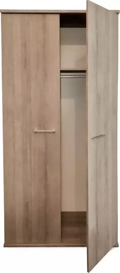 Beuk Kledingkast 2 Deurs 187 x 83 x 54cm Donker Grijs Hout Bavel