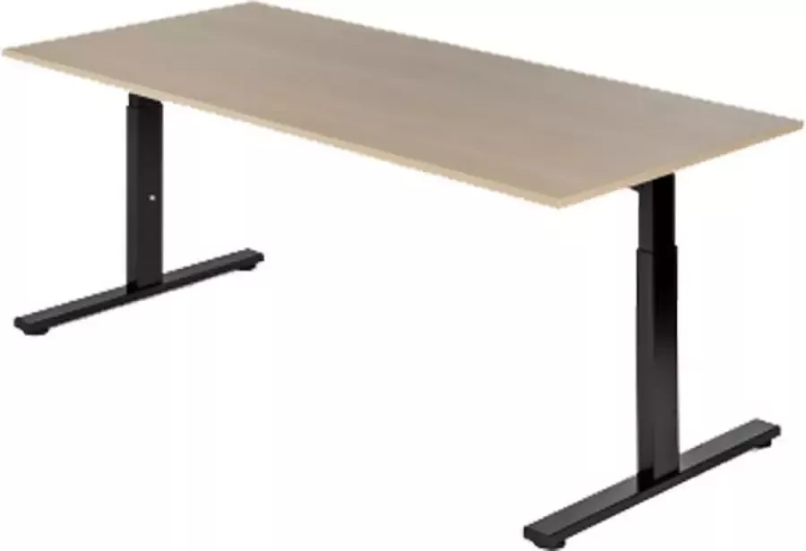 Beuk Presto R Zit bureau Handmatig 65-89 cm 180x90 Eiken Vicenza Zwart frame