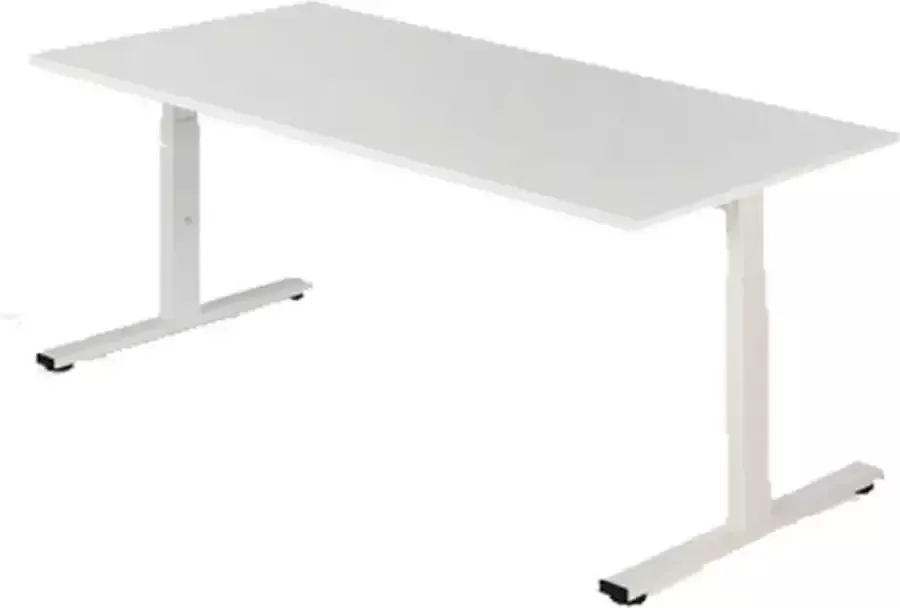 Beuk Presto R Zit Sta Bureau Electrisch 65-130 cm- 160x80 Wit frame